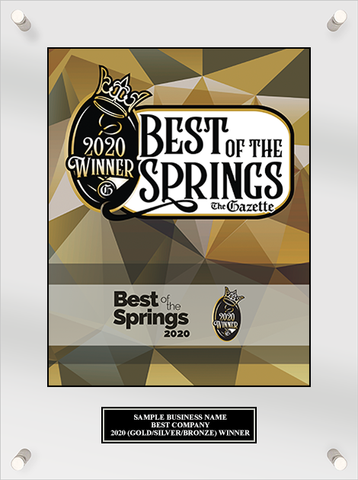 Best of the Springs 2020 Acrylic Plaque