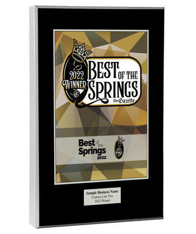 Best of the Springs 2022 Design Plaque